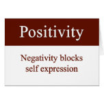 Positivity allows self expression cards