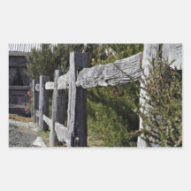 Post and Rail Fence Rectangle Sticker