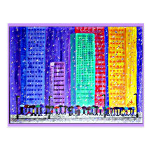 Post Card - City In The Rain