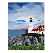 Post Card: Portland Head Light painting