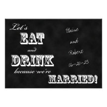 Post Wedding Reception Invitation -- Chalkboard