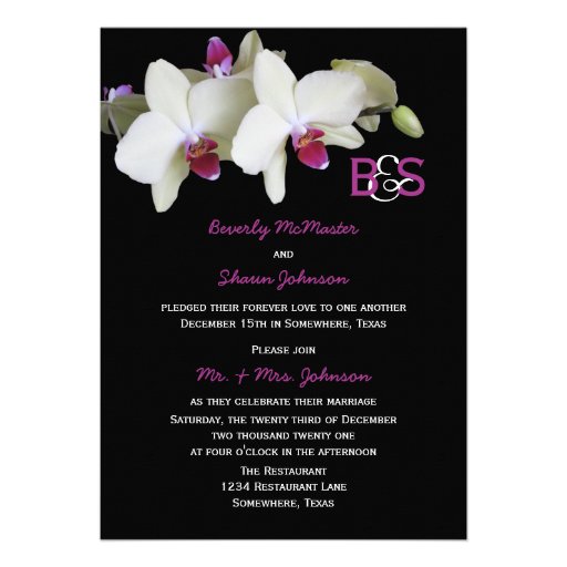 Post Wedding Reception Invitation, Orchids 13 Cm X 18 Cm Invitation