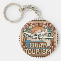 Postage Stamp Logo Cigar Tourism Keychains