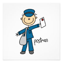 Postal Worker Stick Figure Announcement