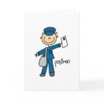 Postal Worker Stick Figure Card