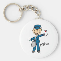 Postal Worker Stick Figure Key Chains