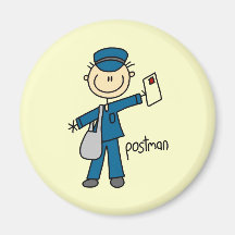 Postal Worker Stick Figure Magnets