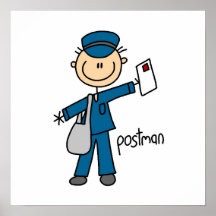 Postal Worker Stick Figure Posters