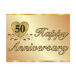Postcard - 50th Anniversary - Gold