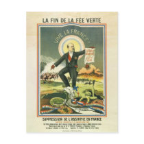 Postcard Absinthe Ban France Wens Kaart