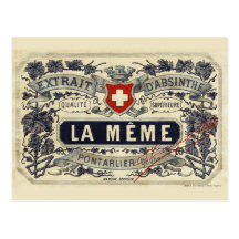 Postcard Absinthe La Même Wenskaart