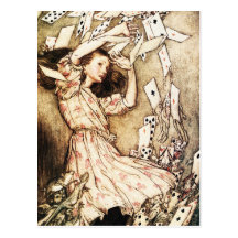 Postcard:  Alice & the Pack of Cards