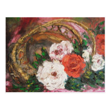 Postcard Ann Hayes Painting Flower Basket