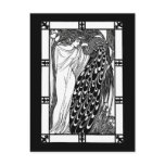 Postcard: Art Nouveau Peacock Artwork - The Kiss