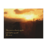 Postcard Bible Scripture Lighthouse Ocean & Sunset