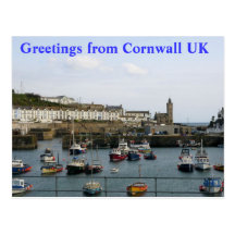 POSTCARD - Boats in the village harbour Cornwall