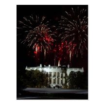 postcard, FIREWORKS AT THE WHITEHOUSE