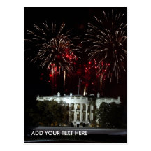 postcard, FIREWORKS AT THE WHITEHOUSE - Customised