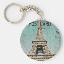 Postcard From Paris EIffel Tower Keychains