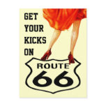 Postcard GET YOUR KICKS ON ROUTE 66 Retro Style