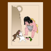 Postcard: Hare & Monkey Fight by Yoshitoshi postcards