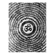 postcard, india, om mani padme hum