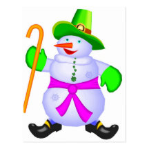 Postcard-Irish Snowman Christmas