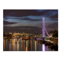 Postcard : London Eye and Thames River at night