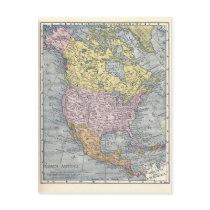 Postcard:  Map of North America, 1921