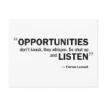 Postcard - 'Opportunities don't knock, they whispe