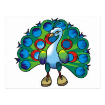 Postcard-peacock peafowl