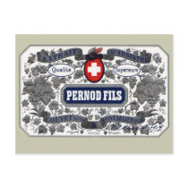Postcard Pernod Fils label Wenskaart