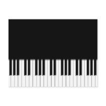 Postcard - Piano Keyboard black white