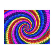 Postcard - Rainbow Swirl Fractal Pattern