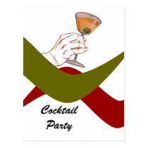 Postcard Retro Housewarming Cocktail Party Martini postcards