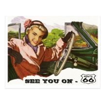 Postcard See You On Route 66 - Retro Road Trip PC