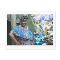 Postcard, "The Abidjan Shoe Lady"