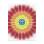 Postcard, Tie Dye Rainbow Peace Sign Explosion