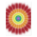 Postcard, Tie Dye Rainbow Peace Sign Explosion