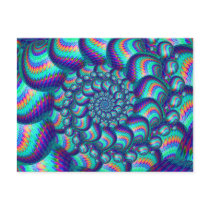 Postcard - Turquoise Blue Balls Fractal Pattern