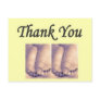 Postcard Twins Baby thank you yellow