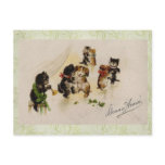 Postcard-Vintage Christmas Cats Dogs Dancing