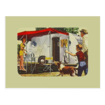 Postcard Vintage Retro Travel Trailer Camping Trip postcards