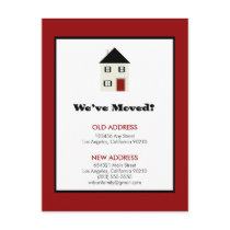 POSTCARD: We've Moved! Classic House (red)