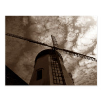 Postcard ~ Windmill Sails Against Clouds ~ Sepia postcards