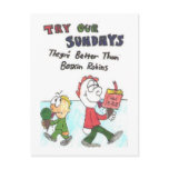 Postcard with animation of funny church signs