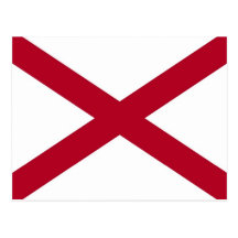 Postcard with Flag of Alabama State - USA