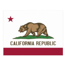Postcard with Flag of California State - USA