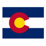 Postcard with Flag of Colorado State - USA