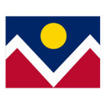 Postcard with Flag of Denver, Colorado State - USA